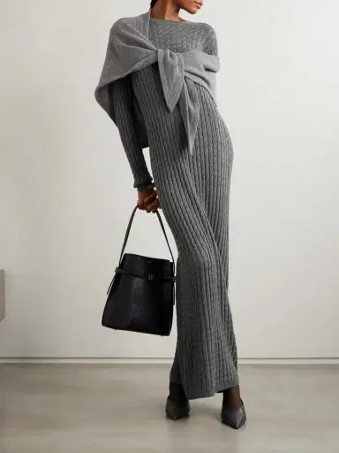 TOTEME Cable-knit Wool Maxi Dress | Thumbnail 2 TOTEME Cable-knit Wool Maxi Dress | Thumbnail 2