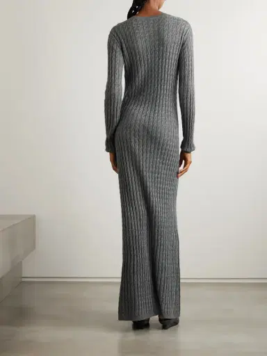 TOTEME Cable-knit Wool Maxi Dress | Thumbnail 3 TOTEME Cable-knit Wool Maxi Dress | Thumbnail 3