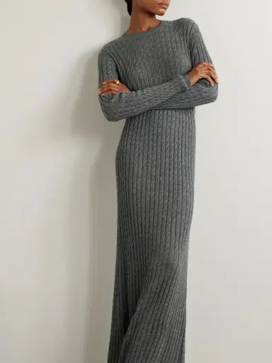 TOTEME Cable-knit Wool Maxi Dress | Thumbnail 5 TOTEME Cable-knit Wool Maxi Dress | Thumbnail 5