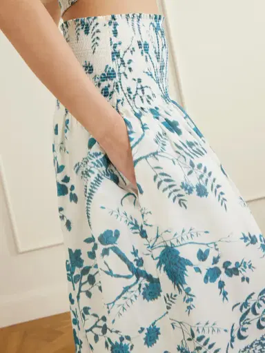 Erdem Shirred Floral-print Cotton And Linen-blend Midi Skirt | Thumbnail 5 Erdem Shirred Floral-print Cotton And Linen-blend Midi Skirt | Thumbnail 5