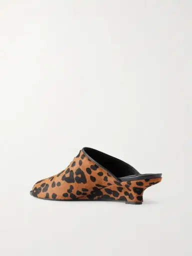TOTEME Leopard-print Cow Hair Wedge Mules | Thumbnail 3 TOTEME Leopard-print Cow Hair Wedge Mules | Thumbnail 3