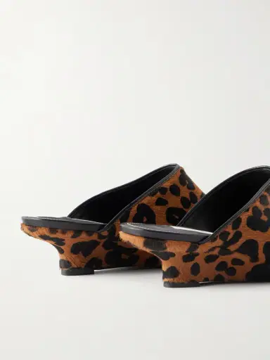 TOTEME Leopard-print Cow Hair Wedge Mules | Thumbnail 5 TOTEME Leopard-print Cow Hair Wedge Mules | Thumbnail 5