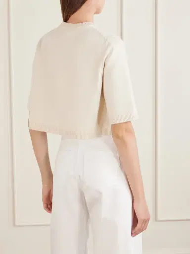 Alaïa Cropped Cashmere-blend Sweater | Thumbnail 3 Alaïa Cropped Cashmere-blend Sweater | Thumbnail 3