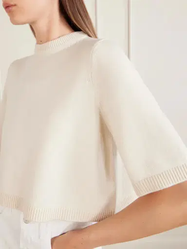 Alaïa Cropped Cashmere-blend Sweater | Thumbnail 4 Alaïa Cropped Cashmere-blend Sweater | Thumbnail 4
