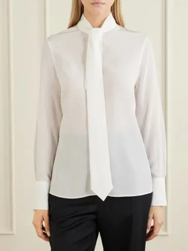 McQueen Tie-detailed Silk-twill Shirt | Thumbnail 3 McQueen Tie-detailed Silk-twill Shirt | Thumbnail 3