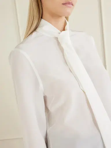 McQueen Tie-detailed Silk-twill Shirt | Thumbnail 5 McQueen Tie-detailed Silk-twill Shirt | Thumbnail 5