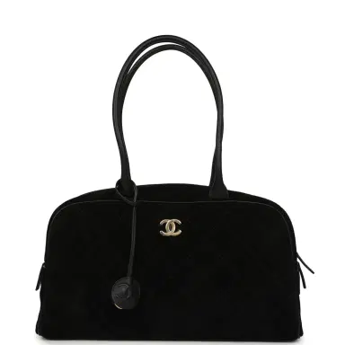 Chanel Chanel Large "Perfect Bowling" Bag Black Suede Gold Hardware | Thumbnail 1 Chanel Chanel Large "Perfect Bowling" Bag Black Suede Gold Hardware | Thumbnail 1