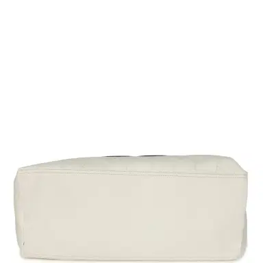 Chanel Chanel Maxi Coco Beach Cambon Hobo Bag White Denim and Black Calfskin Brushed Gold Hardware | Thumbnail 6 Chanel Chanel Maxi Coco Beach Cambon Hobo Bag White Denim and Black Calfskin Brushed Gold Hardware | Thumbnail 6