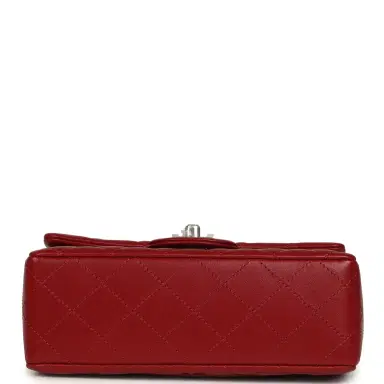 Chanel Chanel Mini Classic Rectangular Flap Bag Red Lambskin Silver Hardware | Thumbnail 6 Chanel Chanel Mini Classic Rectangular Flap Bag Red Lambskin Silver Hardware | Thumbnail 6
