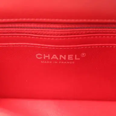 Chanel Chanel Mini Classic Rectangular Flap Bag Red Lambskin Silver Hardware | Thumbnail 9 Chanel Chanel Mini Classic Rectangular Flap Bag Red Lambskin Silver Hardware | Thumbnail 9