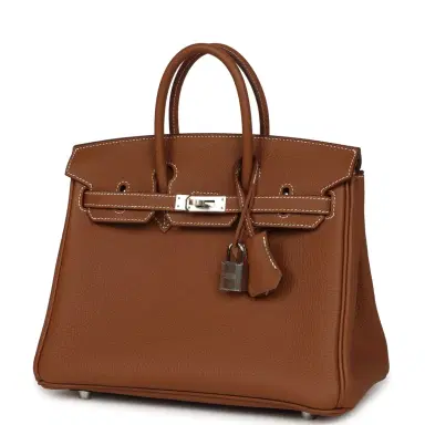 HERMÈS Hermes Birkin 25 Gold Togo Palladium Hardware | Thumbnail 5 HERMÈS Hermes Birkin 25 Gold Togo Palladium Hardware | Thumbnail 5