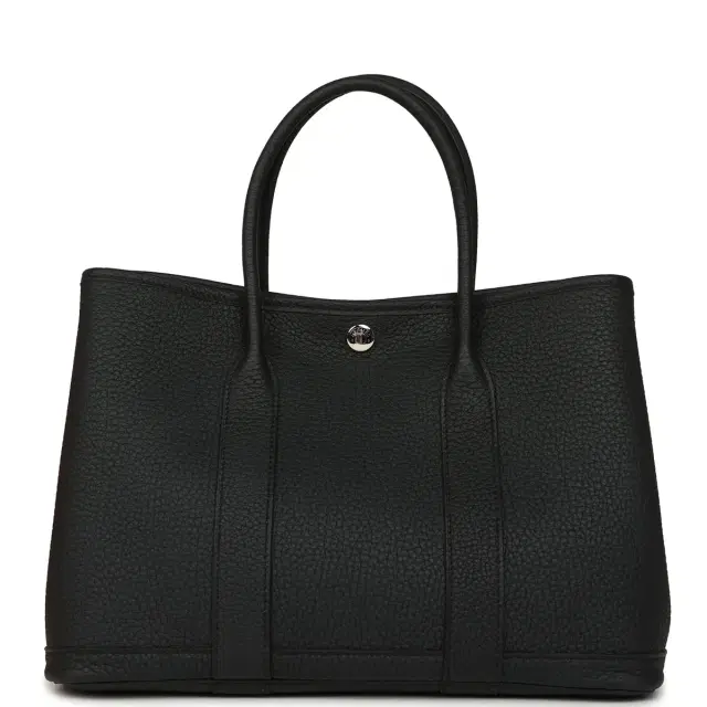 Hermes Garden Party 30 Black Negonda Palladium Hardware Hermes Garden Party 30 Black Negonda Palladium Hardware
