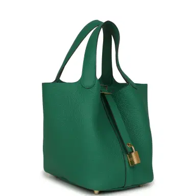 HERMÈS Hermes Picotin Lock 18 Vert Moyen Clemence Gold Hardware | Thumbnail 2 HERMÈS Hermes Picotin Lock 18 Vert Moyen Clemence Gold Hardware | Thumbnail 2