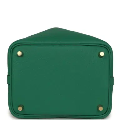 HERMÈS Hermes Picotin Lock 18 Vert Moyen Clemence Gold Hardware | Thumbnail 6 HERMÈS Hermes Picotin Lock 18 Vert Moyen Clemence Gold Hardware | Thumbnail 6