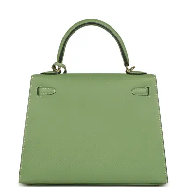HERMÈS Hermes Special Order (HSS) Kelly Sellier 25 Vert Criquet Epsom Permabrass Hardware | Thumbnail 4 HERMÈS Hermes Special Order (HSS) Kelly Sellier 25 Vert Criquet Epsom Permabrass Hardware | Thumbnail 4