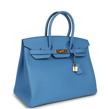 HERMÈS Pre-owned Hermes Birkin 35 Bleu Paradise Epsom Gold Hardware | Thumbnail 2 HERMÈS Pre-owned Hermes Birkin 35 Bleu Paradise Epsom Gold Hardware | Thumbnail 2