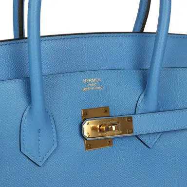 HERMÈS Pre-owned Hermes Birkin 35 Bleu Paradise Epsom Gold Hardware | Thumbnail 7 HERMÈS Pre-owned Hermes Birkin 35 Bleu Paradise Epsom Gold Hardware | Thumbnail 7