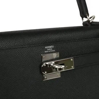 HERMÈS Pre-owned Hermes Kelly Sellier 28 Black Epsom Palladium Hardware | Thumbnail 7 HERMÈS Pre-owned Hermes Kelly Sellier 28 Black Epsom Palladium Hardware | Thumbnail 7