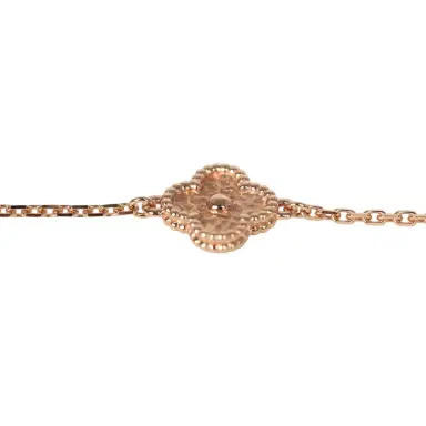 Van Cleef & Arpels Pre-owned Van Cleef & Arpels Sweet Alhambra 6 Motif Bracelet Guilloché 18K Rose Gold | Thumbnail 3 Van Cleef & Arpels Pre-owned Van Cleef & Arpels Sweet Alhambra 6 Motif Bracelet Guilloché 18K Rose Gold | Thumbnail 3