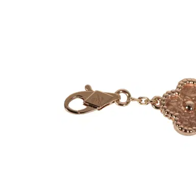 Van Cleef & Arpels Pre-owned Van Cleef & Arpels Sweet Alhambra 6 Motif Bracelet Guilloché 18K Rose Gold | Thumbnail 4 Van Cleef & Arpels Pre-owned Van Cleef & Arpels Sweet Alhambra 6 Motif Bracelet Guilloché 18K Rose Gold | Thumbnail 4