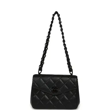 Chanel Vintage Chanel Mini Envelope Flap Bag Black Lambskin Black Hardware | Thumbnail 6 Chanel Vintage Chanel Mini Envelope Flap Bag Black Lambskin Black Hardware | Thumbnail 6