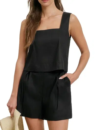 Favorite Daughter Women's The Abby Linen Top - Black - Size XL | Thumbnail 4 Favorite Daughter Women's The Abby Linen Top - Black - Size XL | Thumbnail 4
