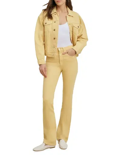 Favorite Daughter Women's Valentina Cotton Denim High-Rise Straight Jeans - Golden - Size 32 | Thumbnail 2 Favorite Daughter Women's Valentina Cotton Denim High-Rise Straight Jeans - Golden - Size 32 | Thumbnail 2