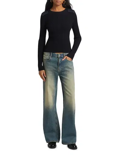 Moschino Jeans Women's Mid-Rise Straight Jeans - Multi Blue | Thumbnail 2 Moschino Jeans Women's Mid-Rise Straight Jeans - Multi Blue | Thumbnail 2