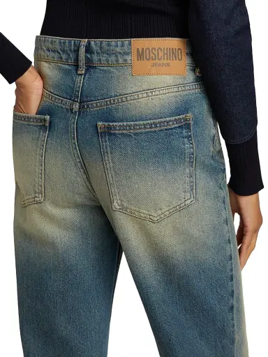 Moschino Jeans Women's Mid-Rise Straight Jeans - Multi Blue | Thumbnail 6 Moschino Jeans Women's Mid-Rise Straight Jeans - Multi Blue | Thumbnail 6