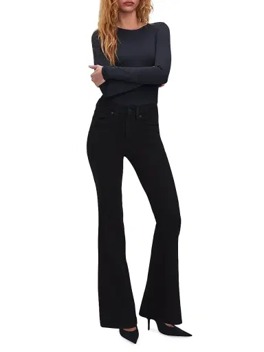 Good American Women's Good Legs Flare Never Fades Jeans - Black | Thumbnail 2 Good American Women's Good Legs Flare Never Fades Jeans - Black | Thumbnail 2