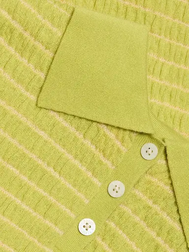 Guest In Residence Women's Smocked Cashmere Polo Top - Evoo Butter | Thumbnail 7 Guest In Residence Women's Smocked Cashmere Polo Top - Evoo Butter | Thumbnail 7
