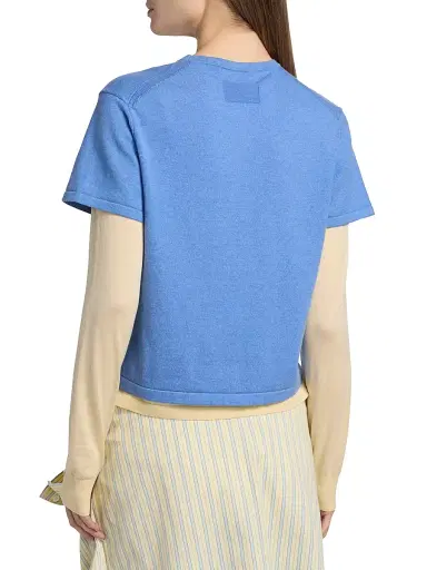 Guest In Residence Women's Layered Cotton-Cashmere T-Shirt - Delft Blue Butter | Thumbnail 5 Guest In Residence Women's Layered Cotton-Cashmere T-Shirt - Delft Blue Butter | Thumbnail 5