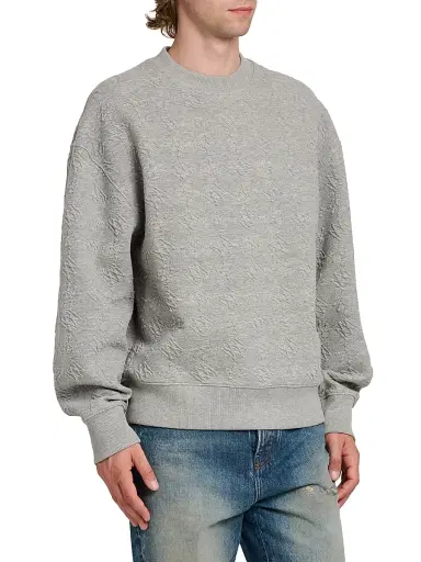 Amiri Men's Ma Quad Jacquard Oversized Crewneck Sweatshirt - Stone | Thumbnail 4 Amiri Men's Ma Quad Jacquard Oversized Crewneck Sweatshirt - Stone | Thumbnail 4