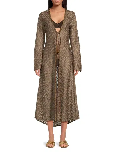 Ramy Brook Women's Fatima Metallic Chevron Caftan | Thumbnail 3 Ramy Brook Women's Fatima Metallic Chevron Caftan | Thumbnail 3