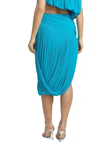 Ronny Kobo Women's Wes Ruched High-Low Hem Midi-Skirt - Turquoise | Thumbnail 5 Ronny Kobo Women's Wes Ruched High-Low Hem Midi-Skirt - Turquoise | Thumbnail 5