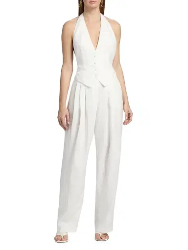 Ronny Kobo Women's Rex Linen-Blend Vest Jumpsuit | Thumbnail 3 Ronny Kobo Women's Rex Linen-Blend Vest Jumpsuit | Thumbnail 3