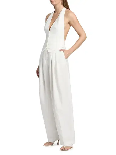 Ronny Kobo Women's Rex Linen-Blend Vest Jumpsuit | Thumbnail 4 Ronny Kobo Women's Rex Linen-Blend Vest Jumpsuit | Thumbnail 4