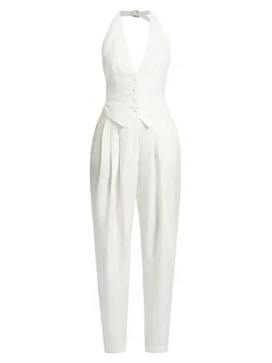 Ronny Kobo Women's Rex Linen-Blend Vest Jumpsuit | Thumbnail 1 Ronny Kobo Women's Rex Linen-Blend Vest Jumpsuit | Thumbnail 1