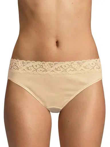 Hanro Women's Moments Hi-Cut Brief - Skin - Size Large | Thumbnail 3 Hanro Women's Moments Hi-Cut Brief - Skin - Size Large | Thumbnail 3