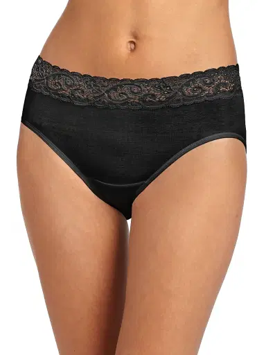 Hanro Women's Moments Cotton Hipster Brief - Black | Thumbnail 1 Hanro Women's Moments Cotton Hipster Brief - Black | Thumbnail 1