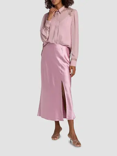 Jason Wu Collection Women's Satin Bias Slip Pencil Midi-Skirt - Peony 14 | Thumbnail 2 Jason Wu Collection Women's Satin Bias Slip Pencil Midi-Skirt - Peony 14 | Thumbnail 2