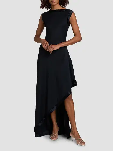 Jason Wu Collection Women's Washed Twill Asymmetric Gown - Navy | Thumbnail 2 Jason Wu Collection Women's Washed Twill Asymmetric Gown - Navy | Thumbnail 2