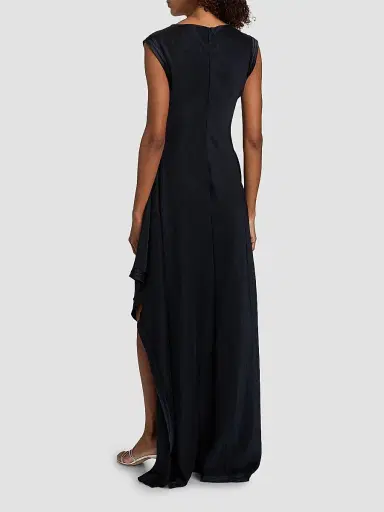 Jason Wu Collection Women's Washed Twill Asymmetric Gown - Navy | Thumbnail 5 Jason Wu Collection Women's Washed Twill Asymmetric Gown - Navy | Thumbnail 5