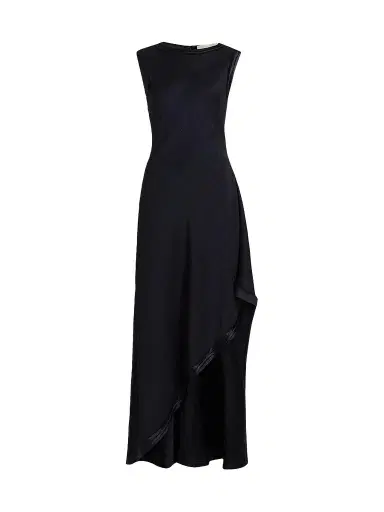 Jason Wu Collection Women's Washed Twill Asymmetric Gown - Navy | Thumbnail 1 Jason Wu Collection Women's Washed Twill Asymmetric Gown - Navy | Thumbnail 1