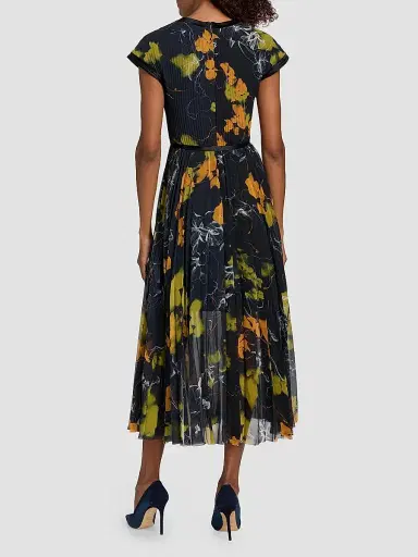 Jason Wu Collection Women's Shadow Floral Crepe Chiffon Pleated Midi-Dress - Ultra Navy | Thumbnail 5 Jason Wu Collection Women's Shadow Floral Crepe Chiffon Pleated Midi-Dress - Ultra Navy | Thumbnail 5