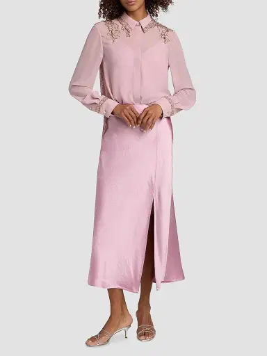 Jason Wu Collection Women's Lace-Detailed Crepe Chiffon Shirt | Thumbnail 2 Jason Wu Collection Women's Lace-Detailed Crepe Chiffon Shirt | Thumbnail 2