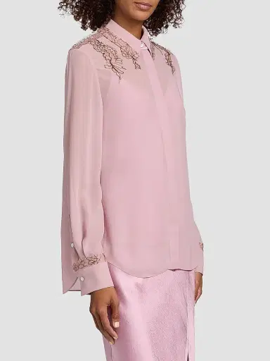 Jason Wu Collection Women's Lace-Detailed Crepe Chiffon Shirt | Thumbnail 4 Jason Wu Collection Women's Lace-Detailed Crepe Chiffon Shirt | Thumbnail 4