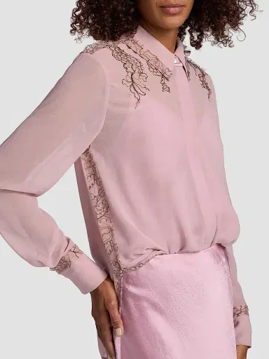 Jason Wu Collection Women's Lace-Detailed Crepe Chiffon Shirt | Thumbnail 6 Jason Wu Collection Women's Lace-Detailed Crepe Chiffon Shirt | Thumbnail 6