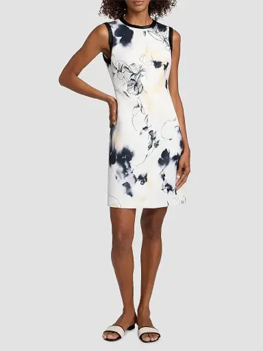 Jason Wu Collection Women's Shadow Floral Matte Duchess Satin Minidress - Chalk Navy Multi | Thumbnail 2 Jason Wu Collection Women's Shadow Floral Matte Duchess Satin Minidress - Chalk Navy Multi | Thumbnail 2
