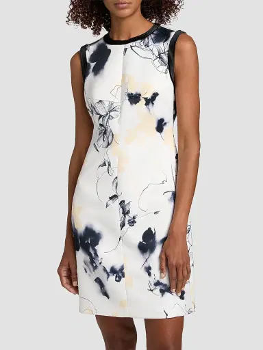 Jason Wu Collection Women's Shadow Floral Matte Duchess Satin Minidress - Chalk Navy Multi | Thumbnail 3 Jason Wu Collection Women's Shadow Floral Matte Duchess Satin Minidress - Chalk Navy Multi | Thumbnail 3